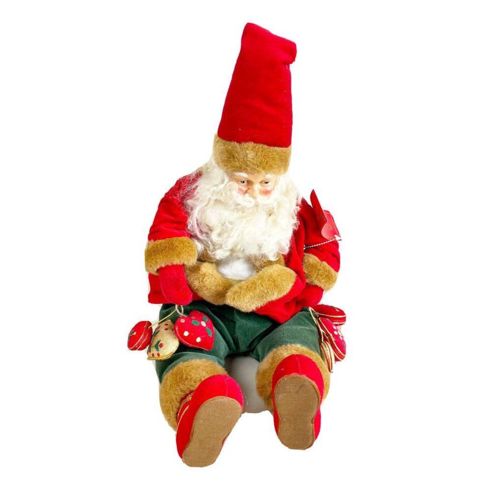 VTG Christmas Present & Past Wind-Up Sitting Santa Musical Plays “Jingle Bells”